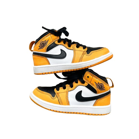 Nike Air Jordan 1 Mid Shoes ‘Reverse Yellow Toe/Taxi’ 640734 701 - Size 11C - Picture 1 of 11